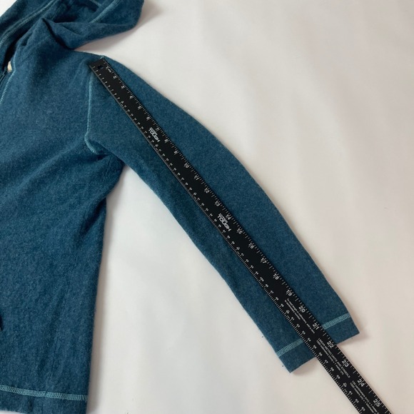 LL Bean Sweater Womens Small Blue Cashmere Hoodie Cardigan Preppy Casual Cozy - Picture 7 of 8